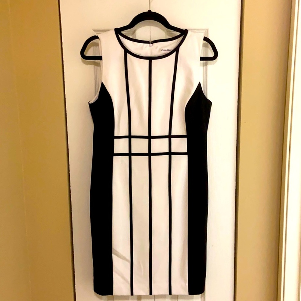 Calvin Klein white/black dress